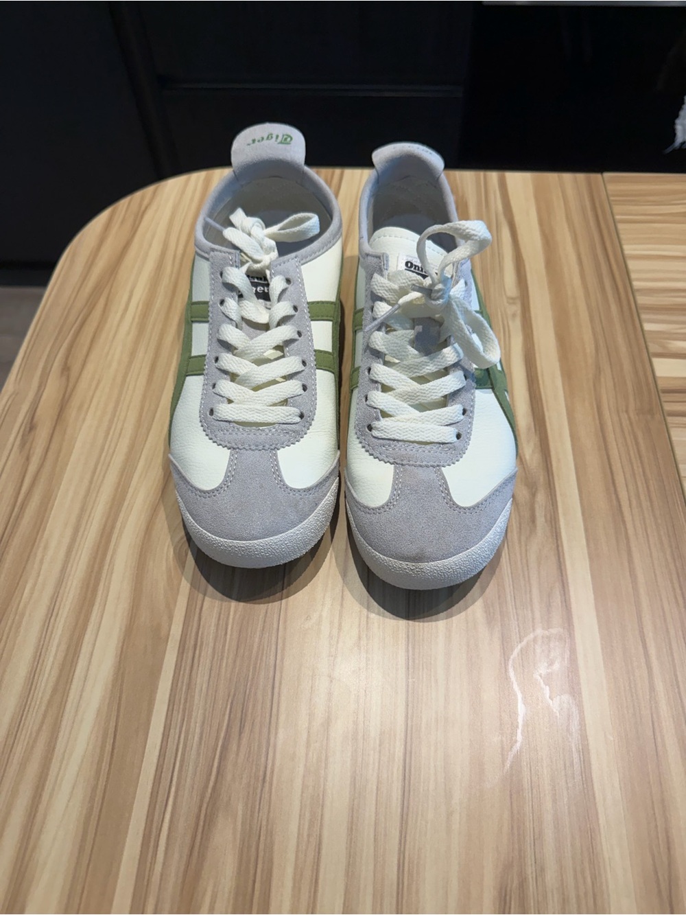 Onitsuka Tiger by Asics White and Sage Green Women's Sneakers